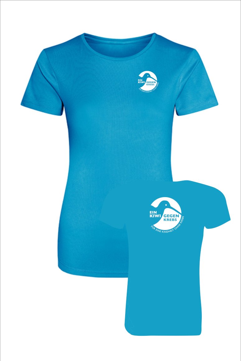 Ein Kiwi gegen Krebs Funktionsshirt Damen, Logo: klein/groß